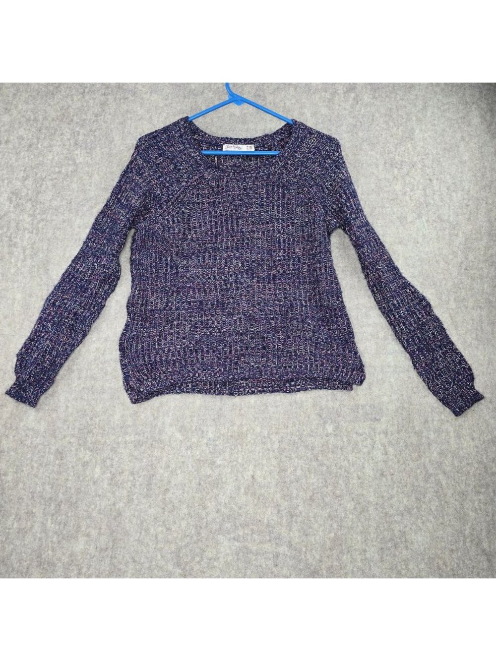 Faded Glory Multicolor Knit Long Sleeve Sweater Womens Medium Cotton Blend
